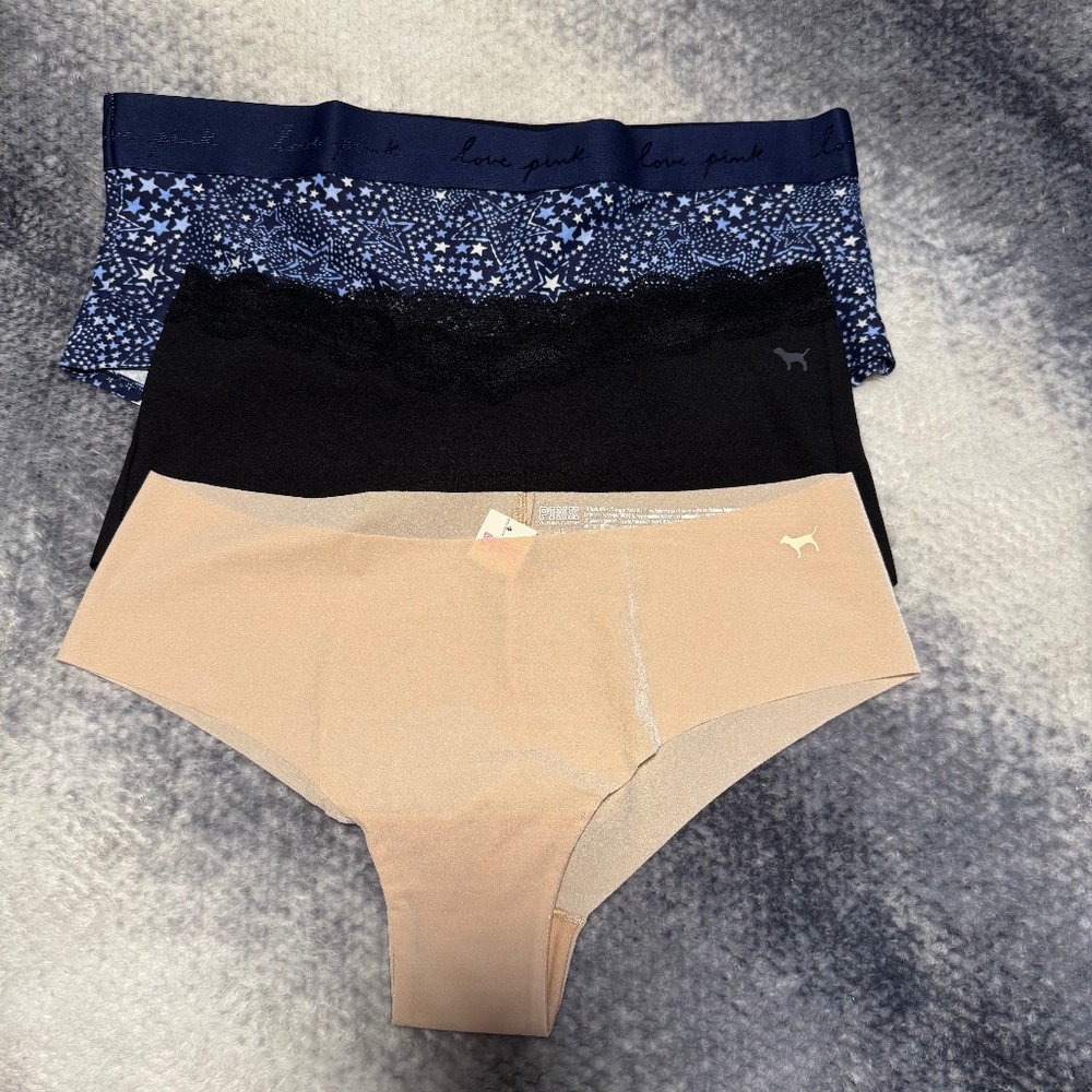 Victoria Secrets Pink Panties Size L Three Pair Bundle NWT